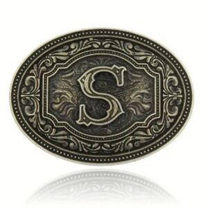 New men's letter s intials monogram belt buckle